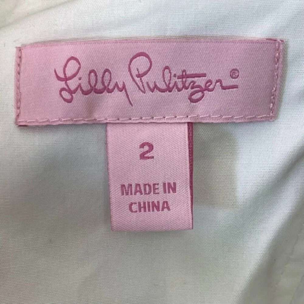 Lilly Pulitzer Angela Strapless Sweetheart Dress Resort White Pink Elephants 2 - Picture 13 of 15